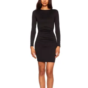 Crew Gathered Mini Dress - Black.