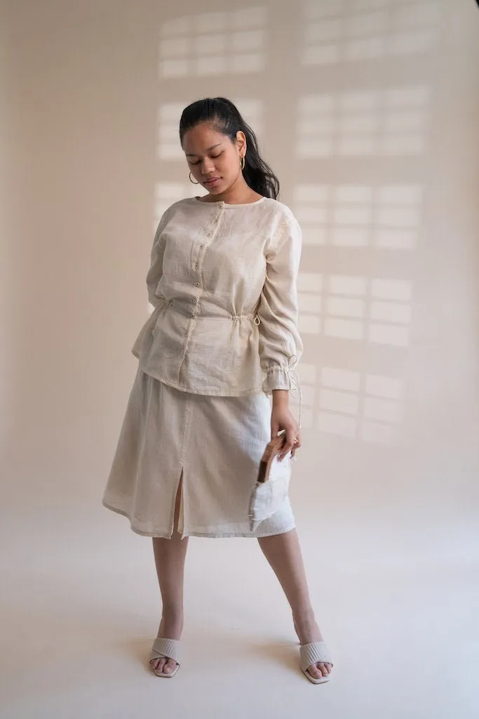 Dawning Peplum Blouse & Flared Skirt Set