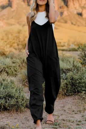 Easy Going Too V-Neck Sleeveless Jumpsuit with Pockets
