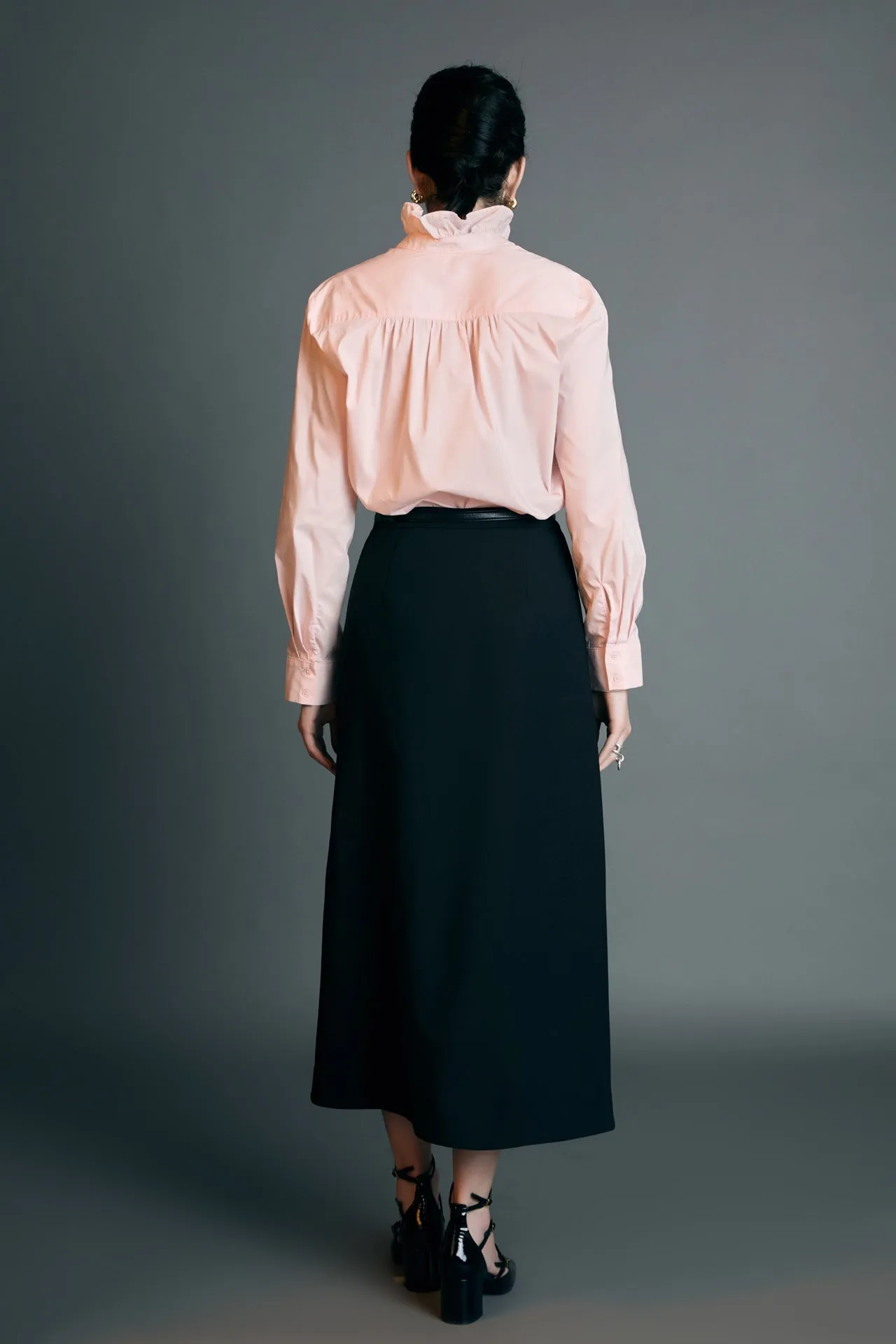 English Factory - High Waisted A Line Midi Skirt