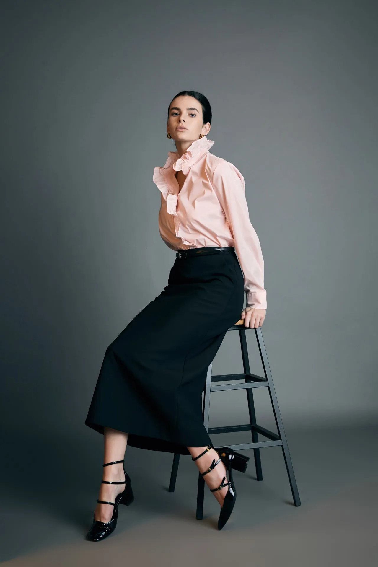 English Factory - High Waisted A Line Midi Skirt