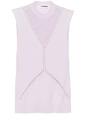 Fine Wool Cotton Blend Knit Top