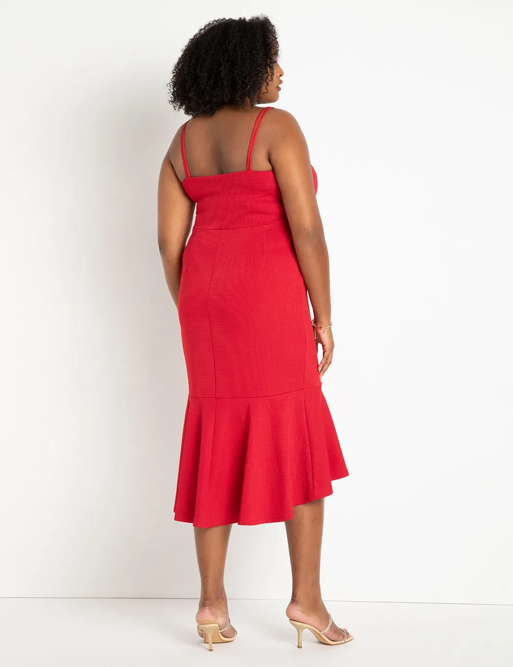 Fitted Trumpet Dress in Jester Red
