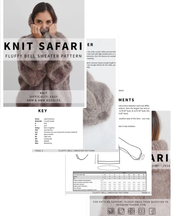 Fluffy Bell Sweater - Downloadable Knitting Pattern