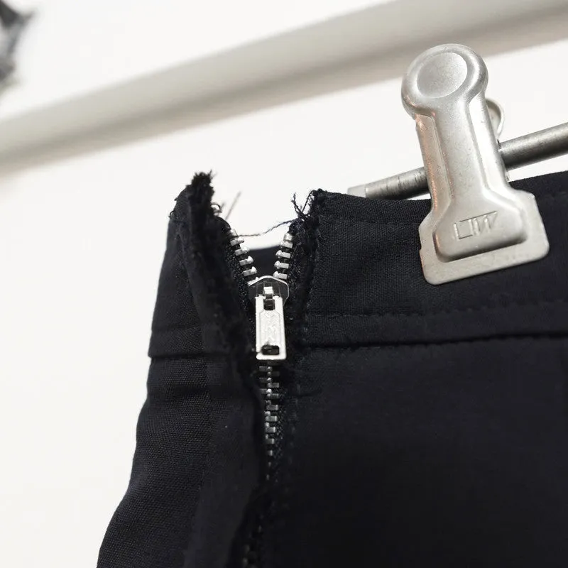 front button zip skirt