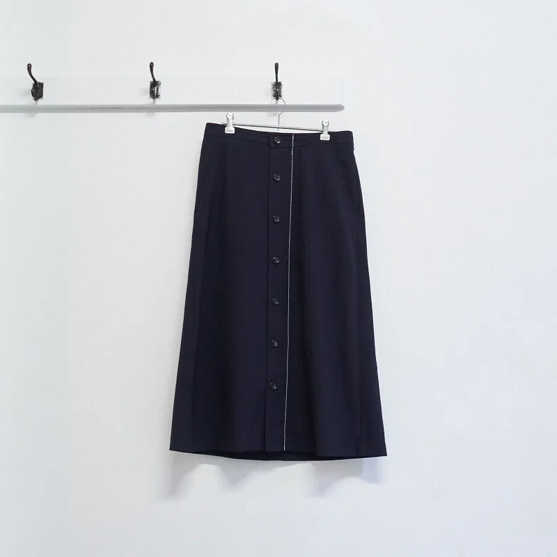 front button zip skirt