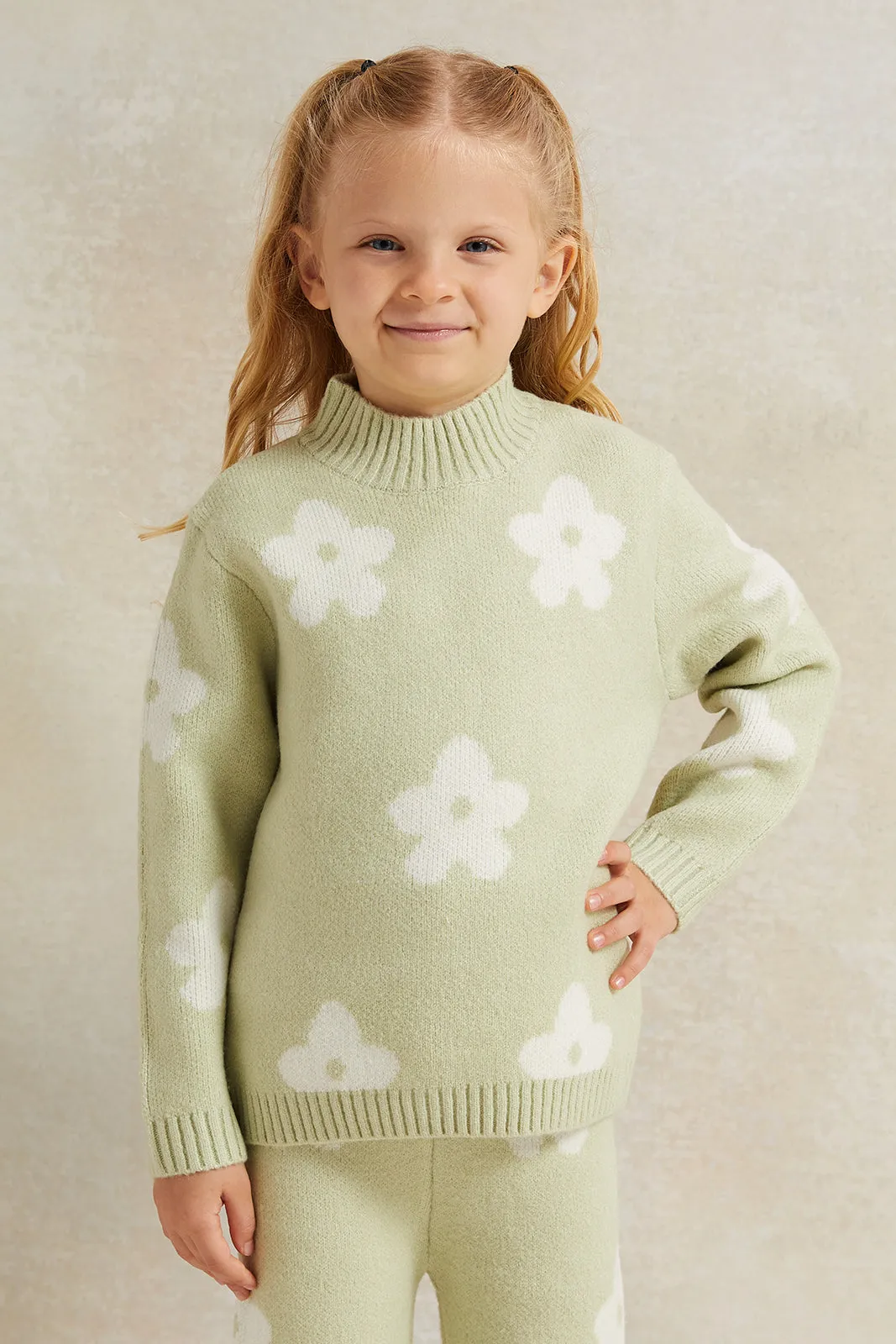 Girls Green knitted Set (2 Piece)