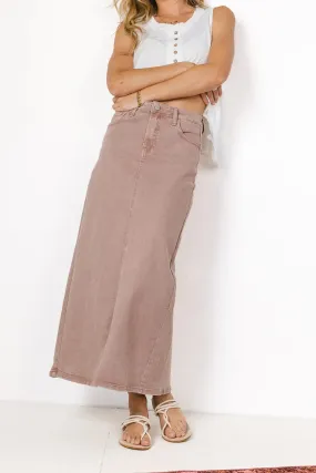 Harley denim midi skirt in mauve - FINAL SALE
