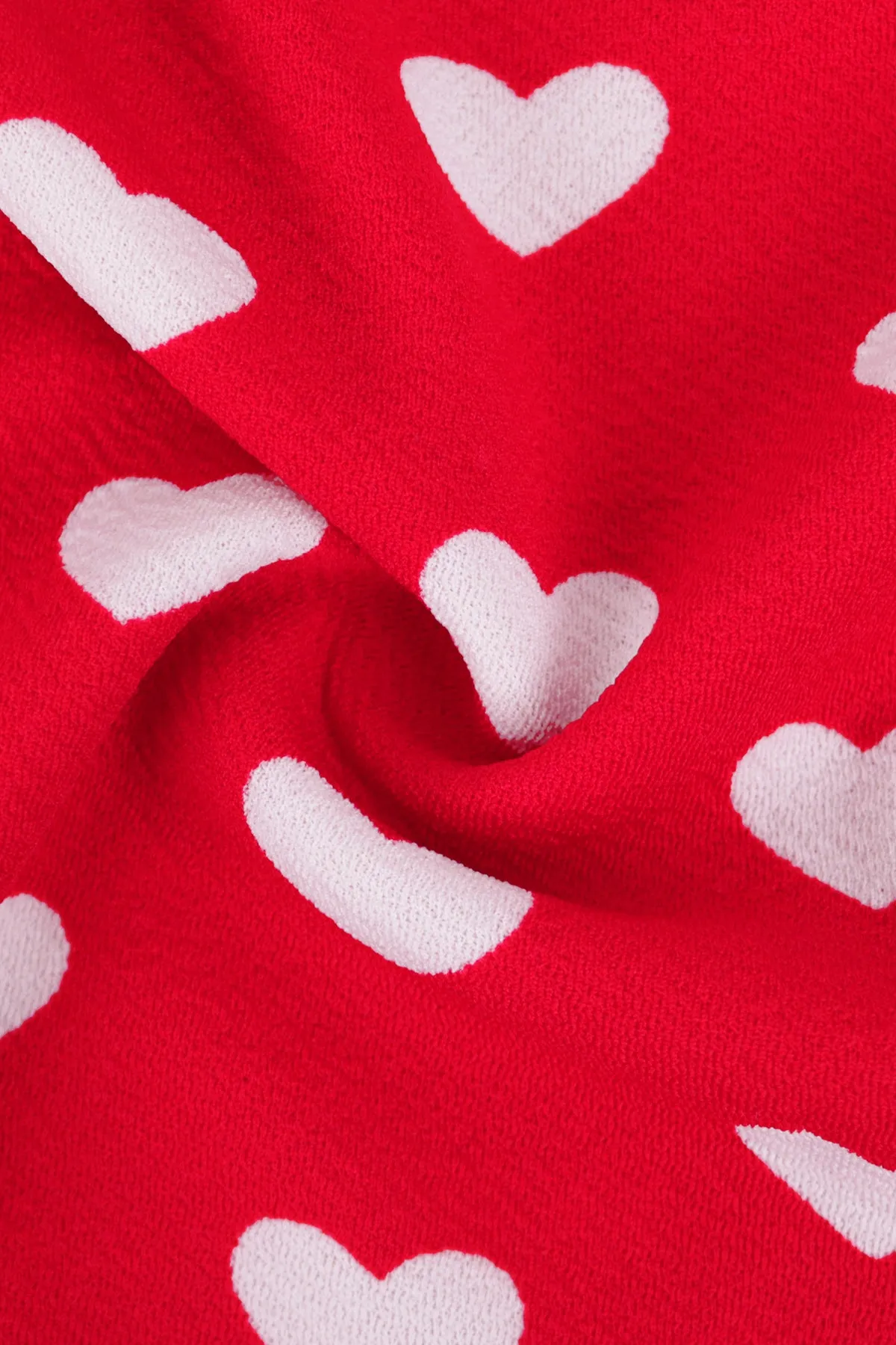 Heart Print Drawstring Elasticated Waist Midi Skirt