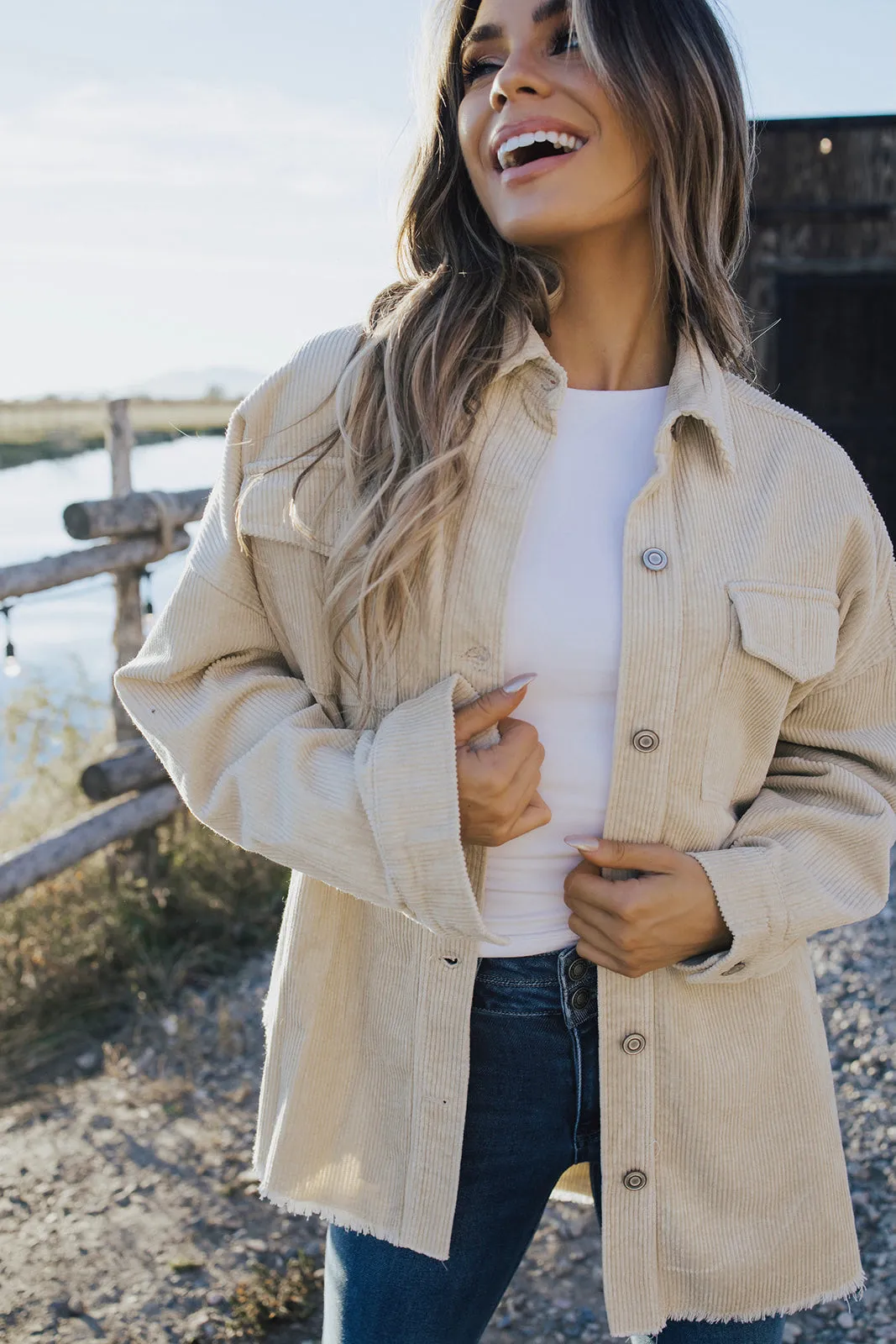 Heather Corduroy Shacket - FINAL SALE