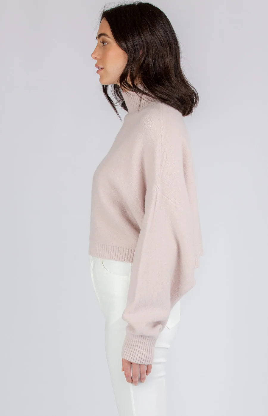 High Neck Cropped Knit