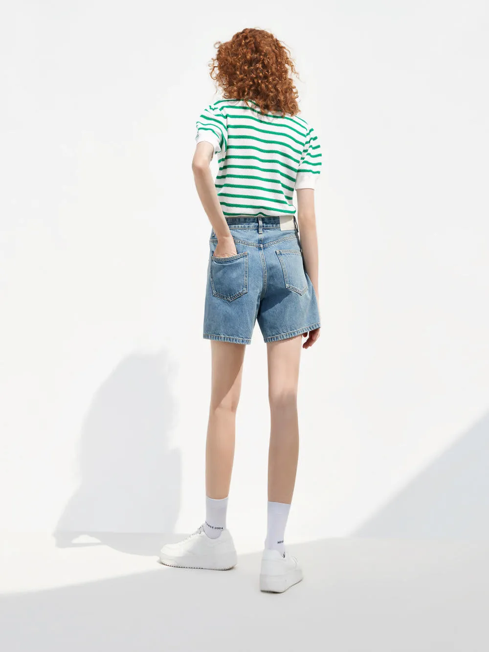 HOT SALE Wool Stripe Cropped Knit Top