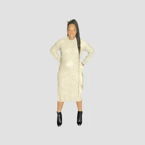 INDRIA SWEATER TIE DRESS