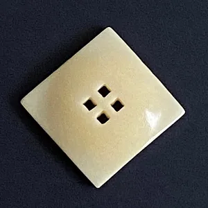 Ivory Square Corozo/Tagua "Five Squares Flat Pillow" 4-Hole Button   3/4" / 18mm  #SK-528