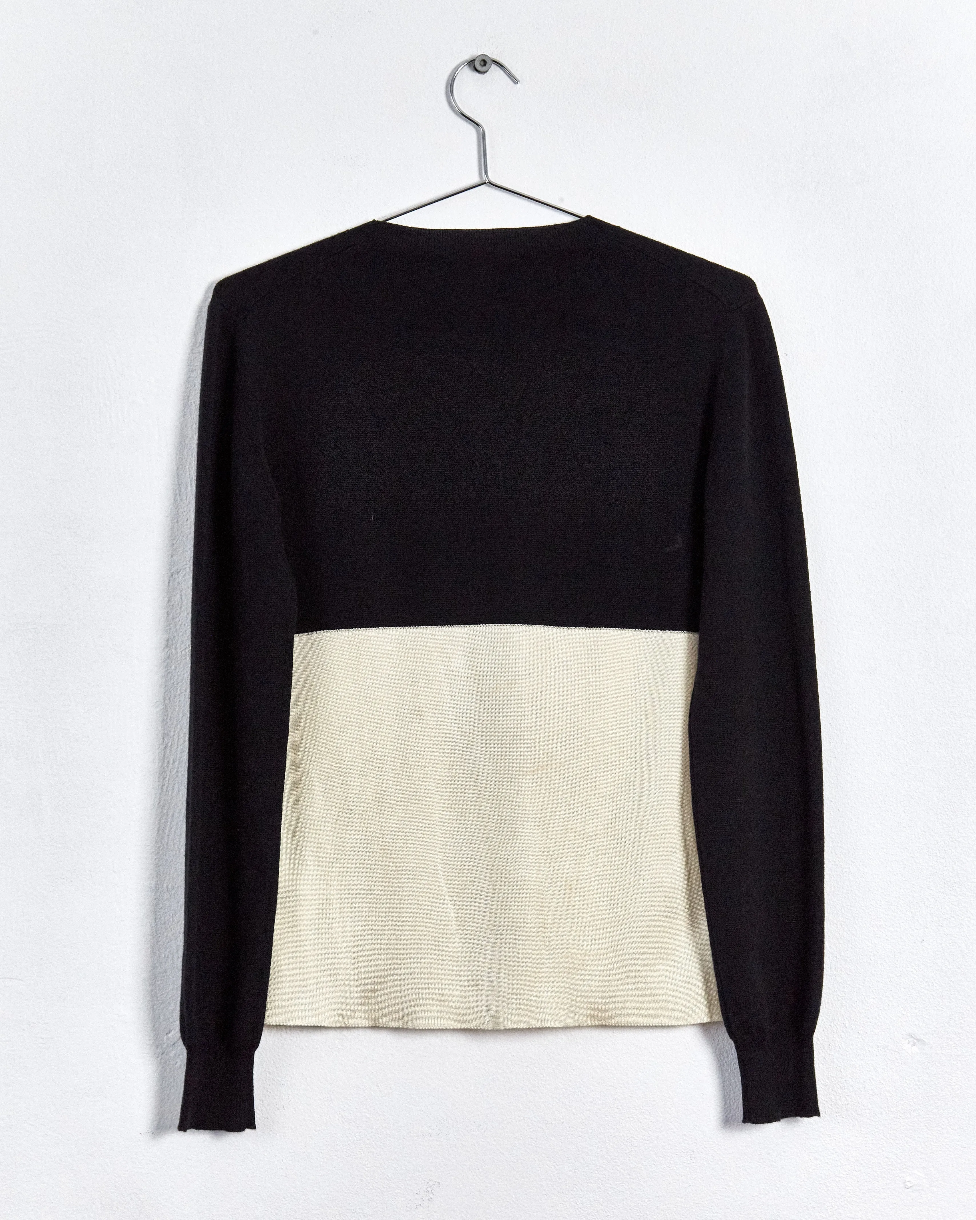 Jil Sander 'contrast panel knit top', black & cream, 10