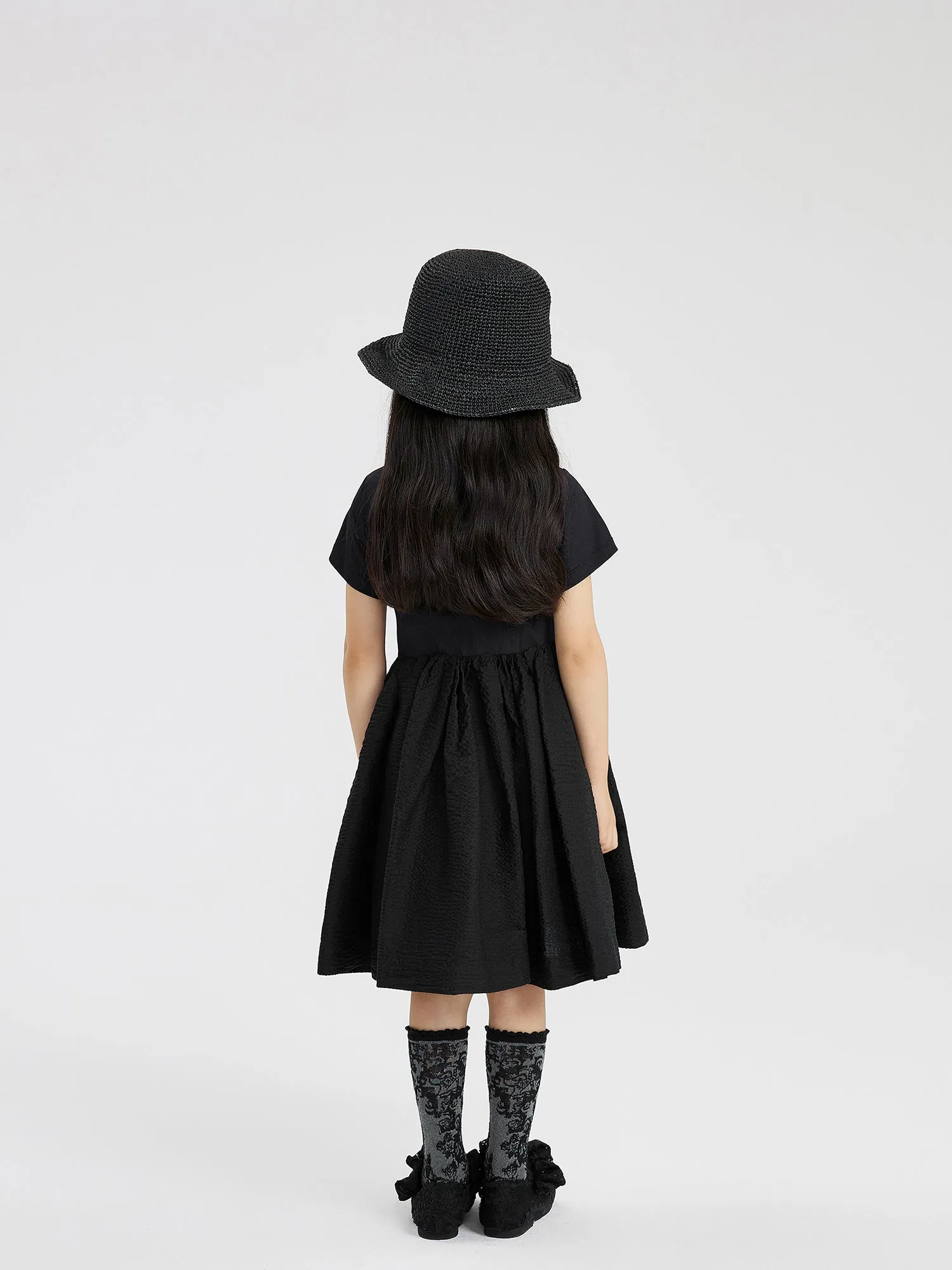 JNBY Waisted Blouson Loose Pleat Dress