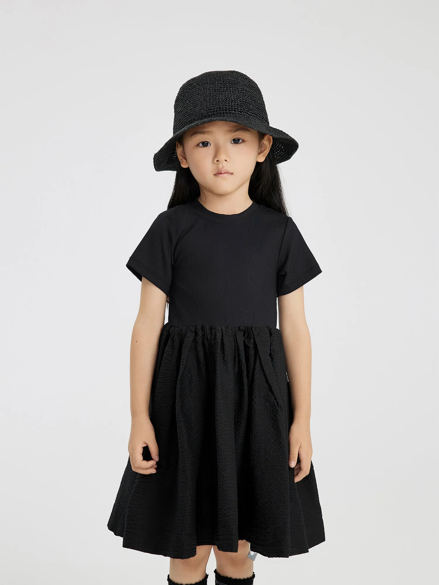 JNBY Waisted Blouson Loose Pleat Dress