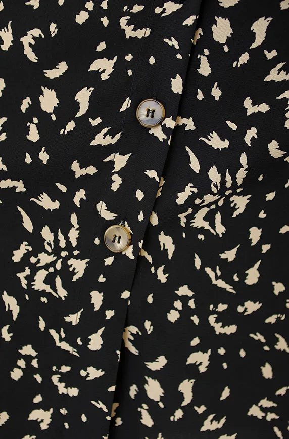 Karlie Black/ Ivory Print Midi Skirt- FINAL SALE