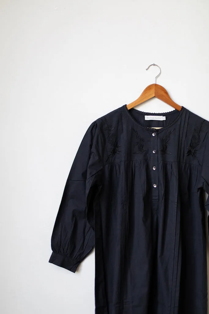Kelly Black Poplin Nightgown