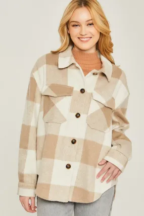 Khaki Flannel Jacket in Beige