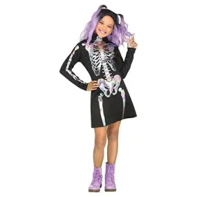 Kids' Skeleton Holographic Costume Medium 8-10 (1/Pk)