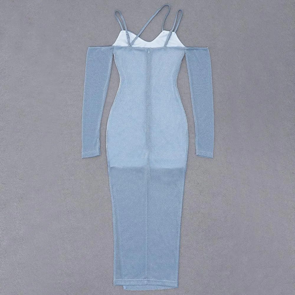 KittenAlarm - Shealynn Strappy Cold Shoulder Midi Dress