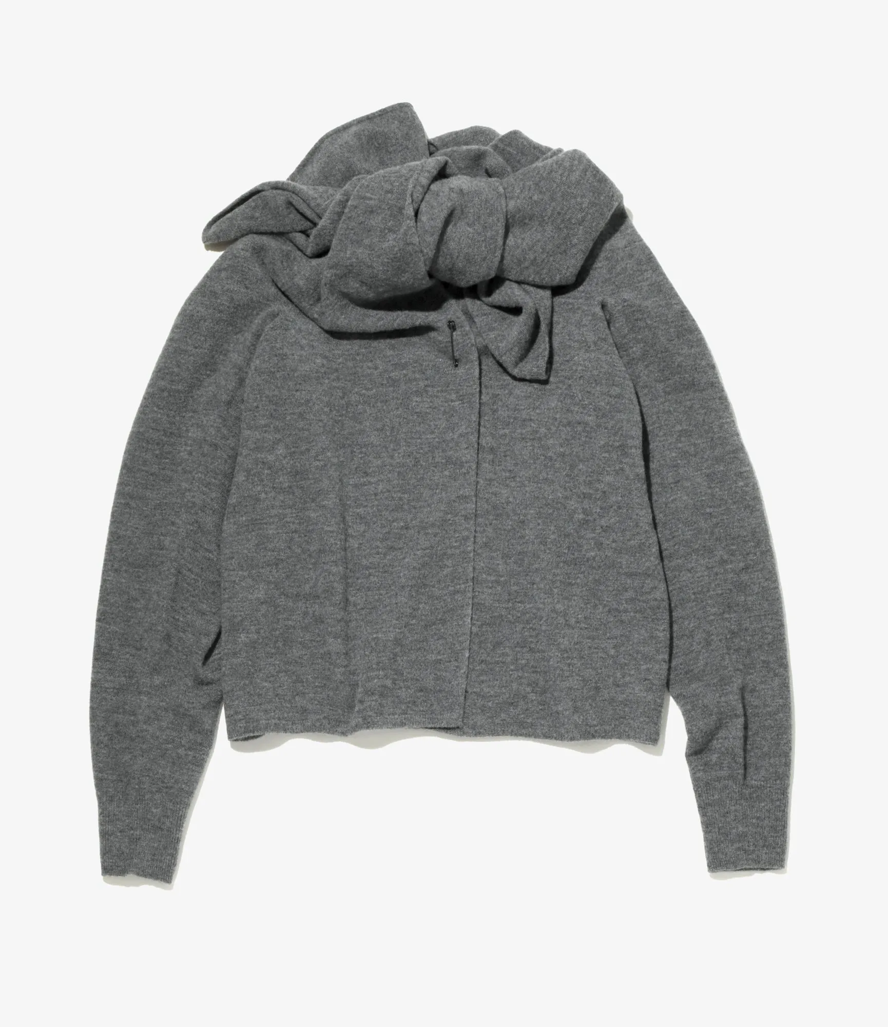 Knot Cardigan – Heather Grey Boiled Wool