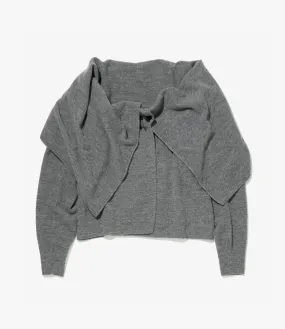 Knot Cardigan – Heather Grey Boiled Wool
