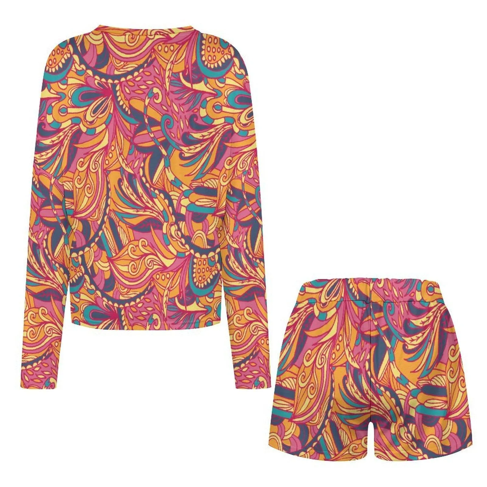 Kuna Long Sleeve Top & Shorts Pajama Set