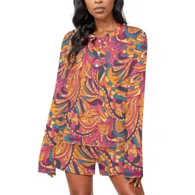 Kuna Long Sleeve Top & Shorts Pajama Set