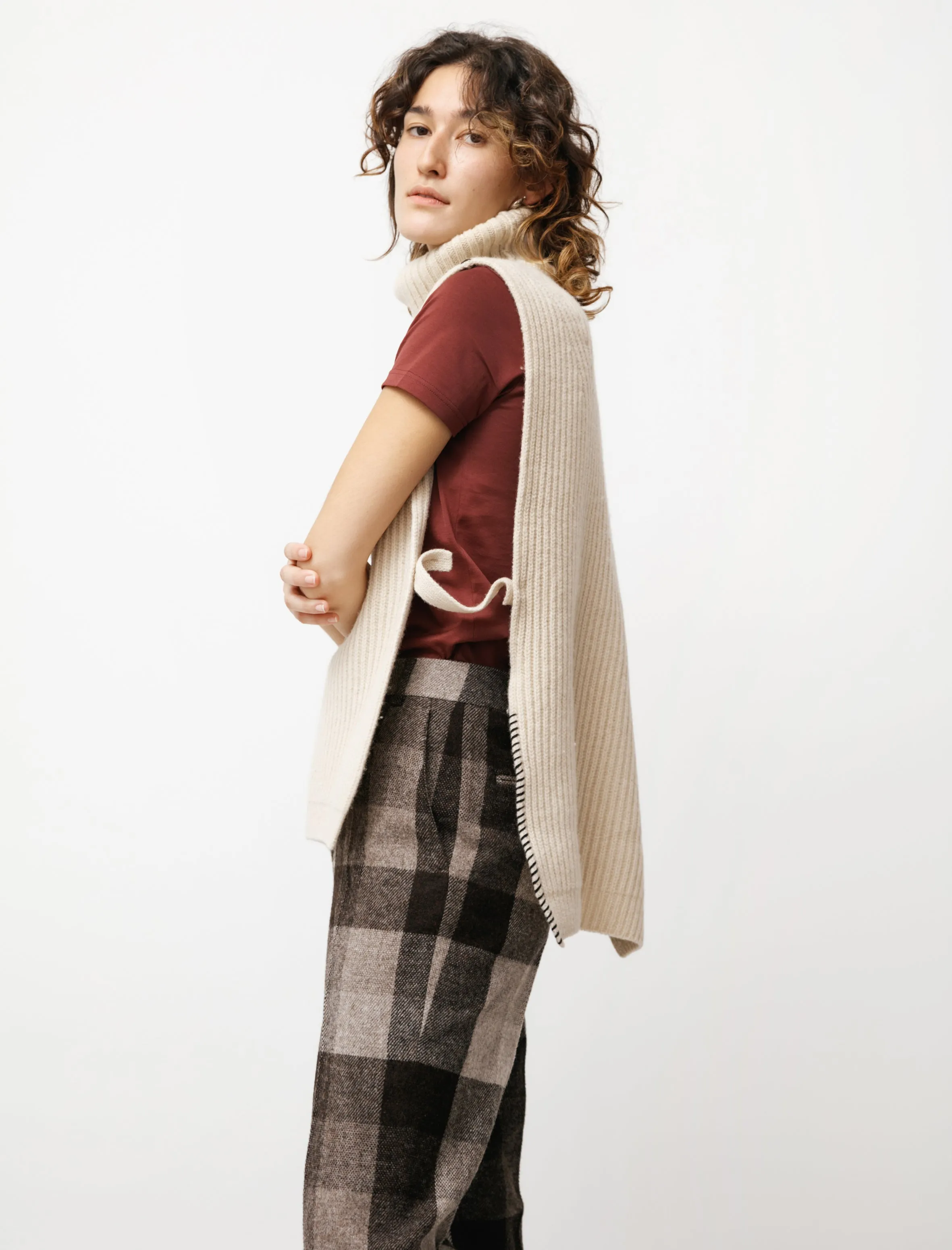 Ladder Stitch Knit Dickie Off White