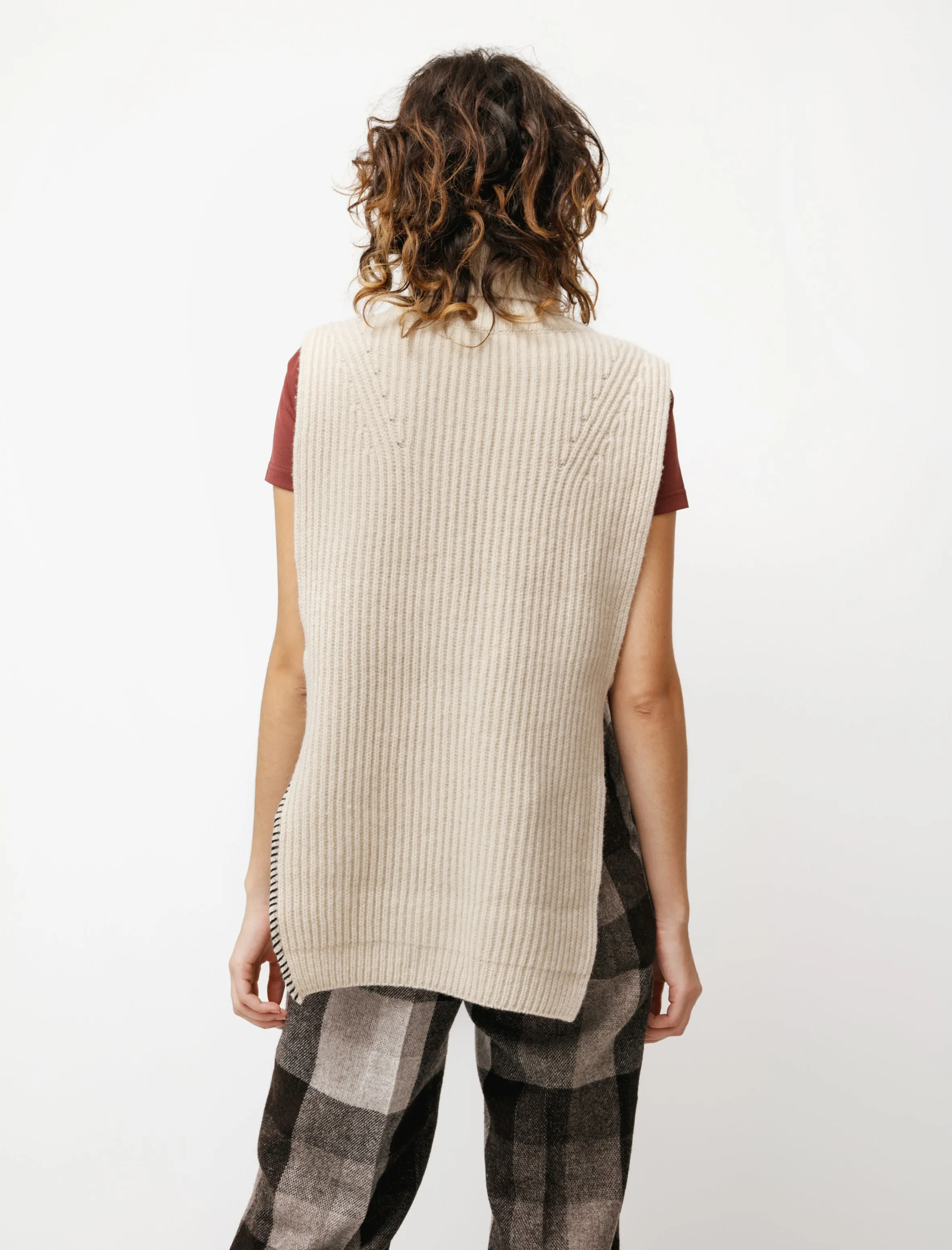 Ladder Stitch Knit Dickie Off White
