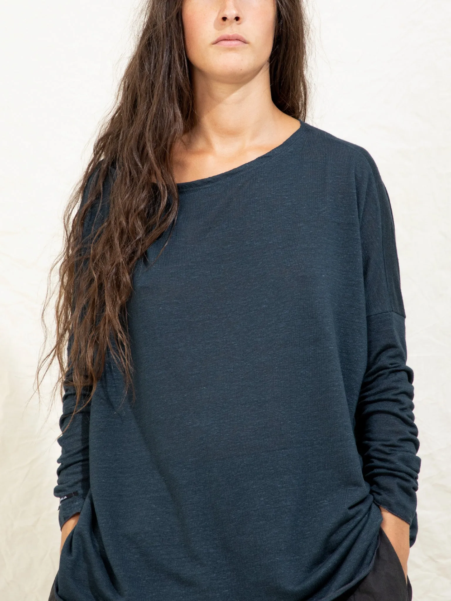 Linen Jumper - Navy