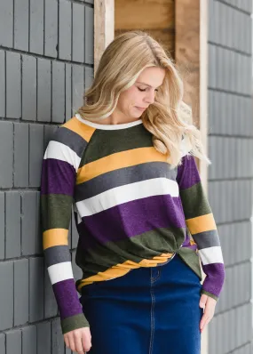 Long Sleeve Striped Knot Top - FINAL SALE