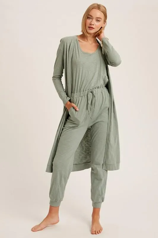 Lounge Time Cardi in Green