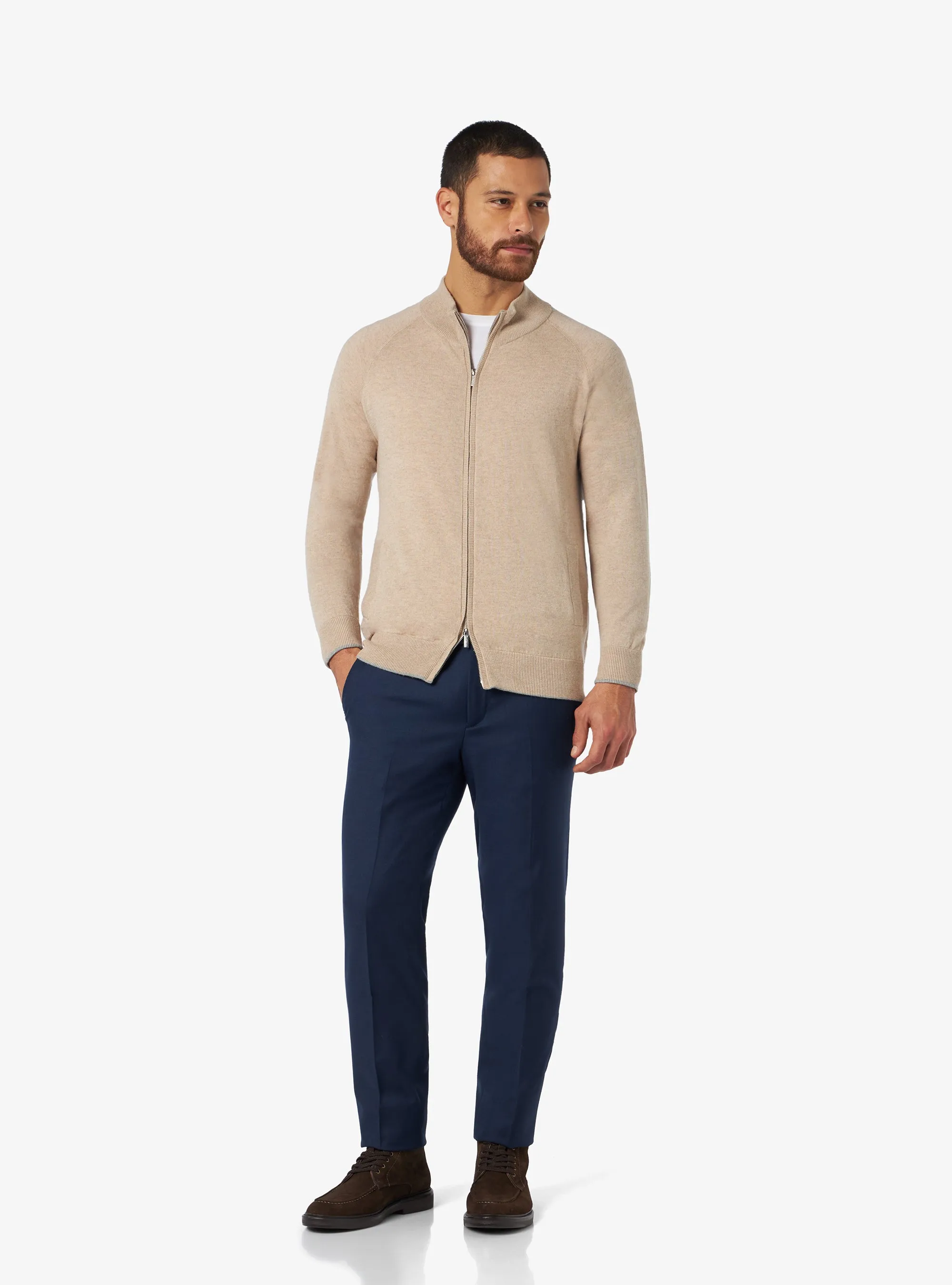 Maglia in lana cashmere con chiusura in zip intera - Colton