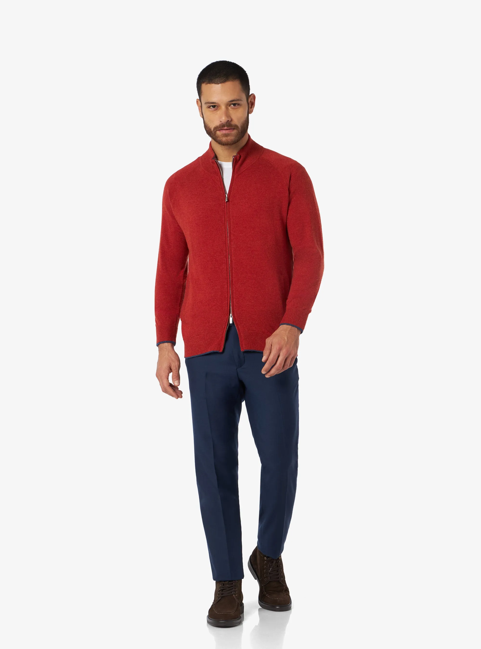 Maglia in lana cashmere con chiusura in zip intera - Colton