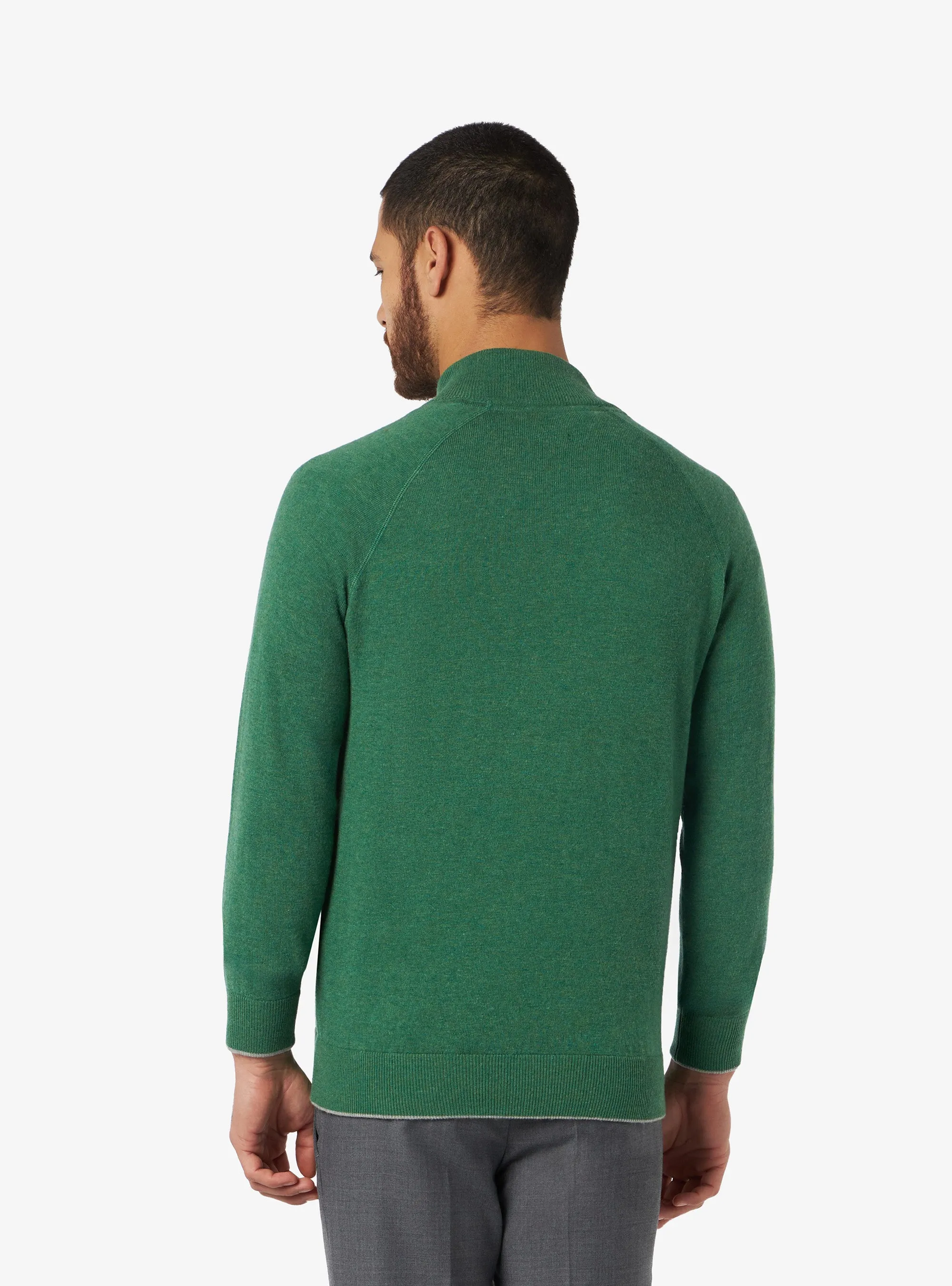 Maglia in lana cashmere con chiusura in zip intera - Colton