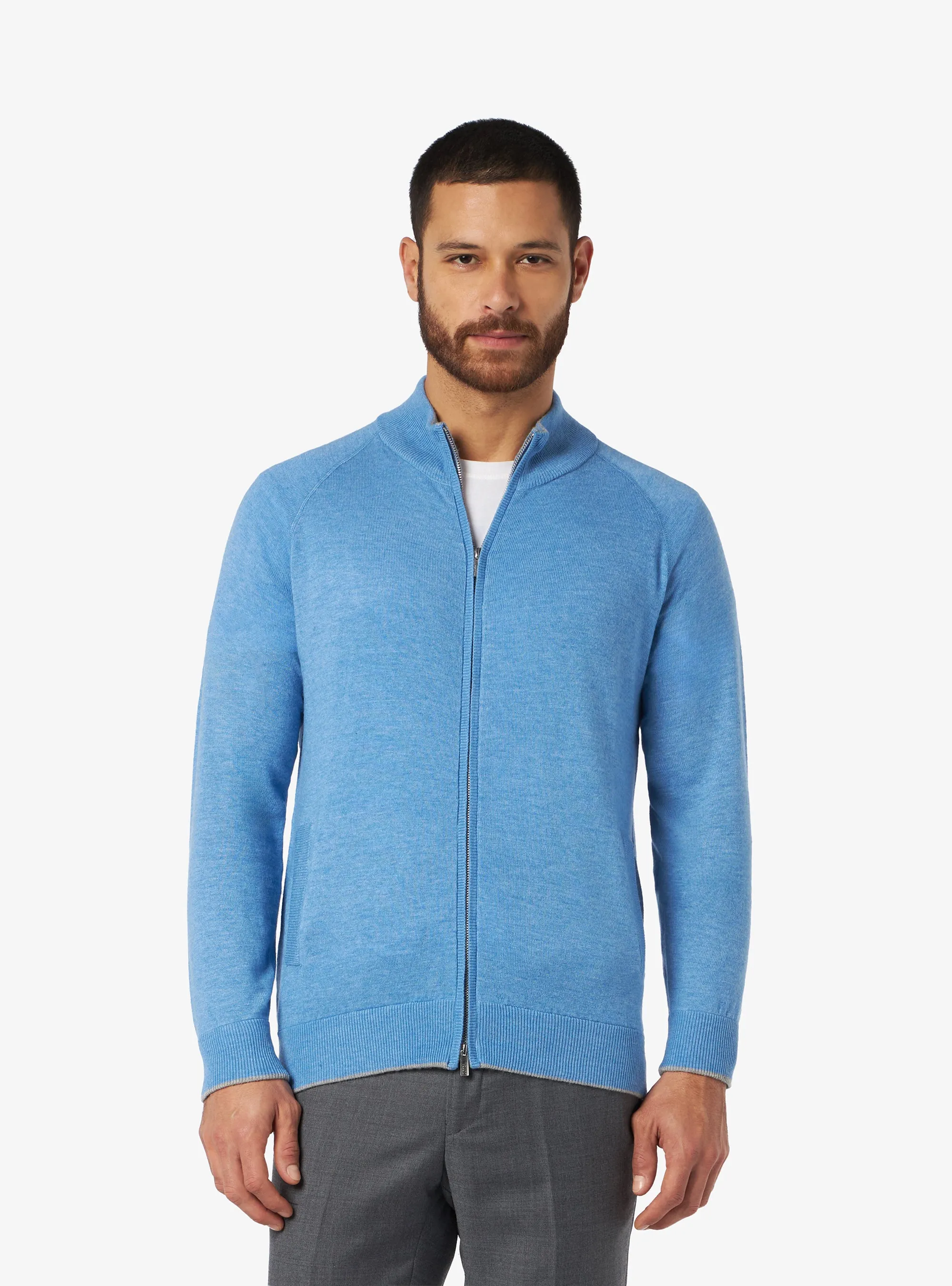 Maglia in lana cashmere con chiusura in zip intera - Colton