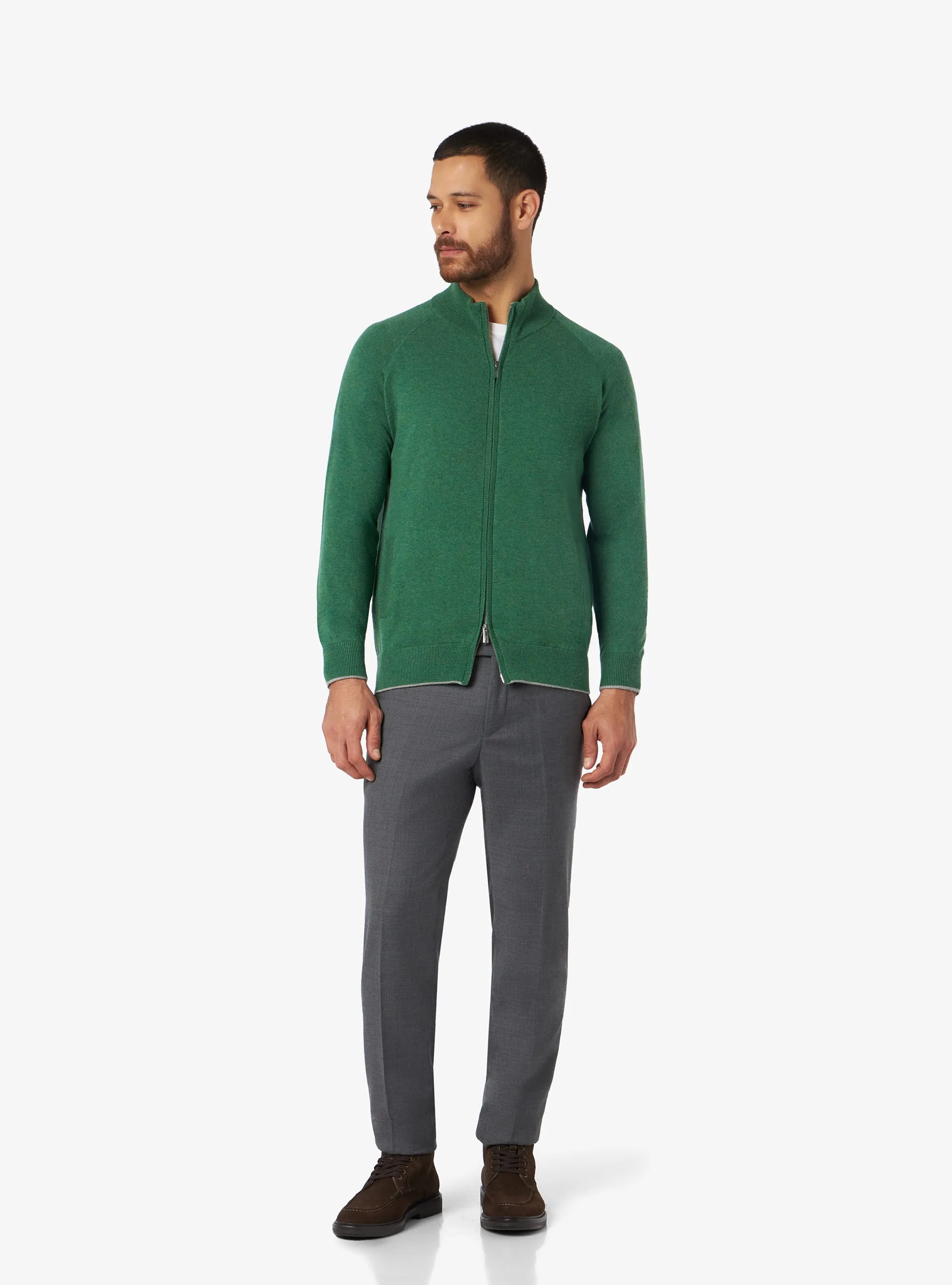 Maglia in lana cashmere con chiusura in zip intera - Colton