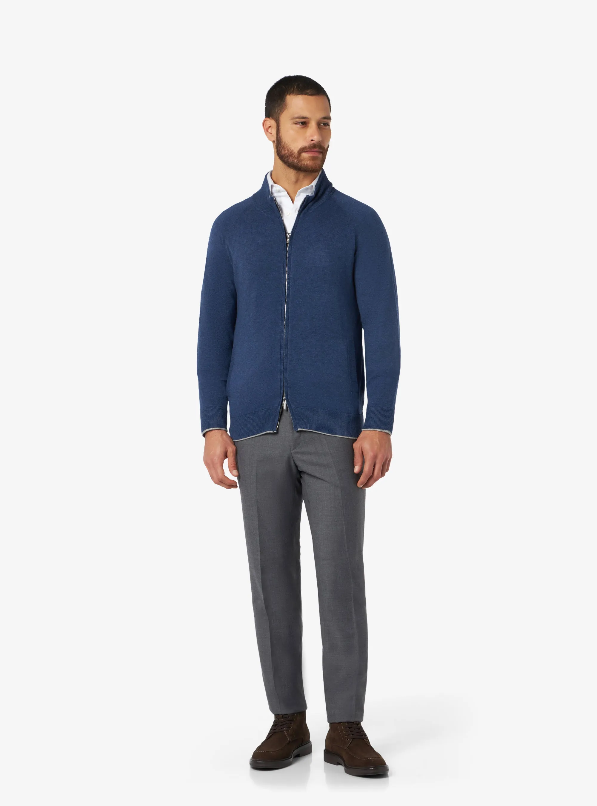Maglia in lana cashmere con chiusura in zip intera - Colton