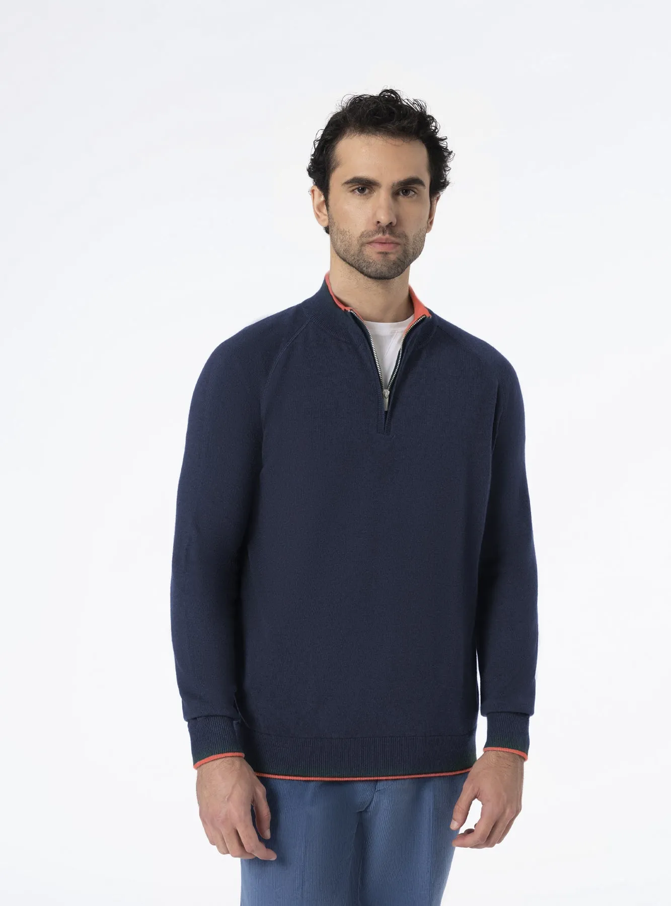 Maglione mezza Zip in Cashmere - Dubai