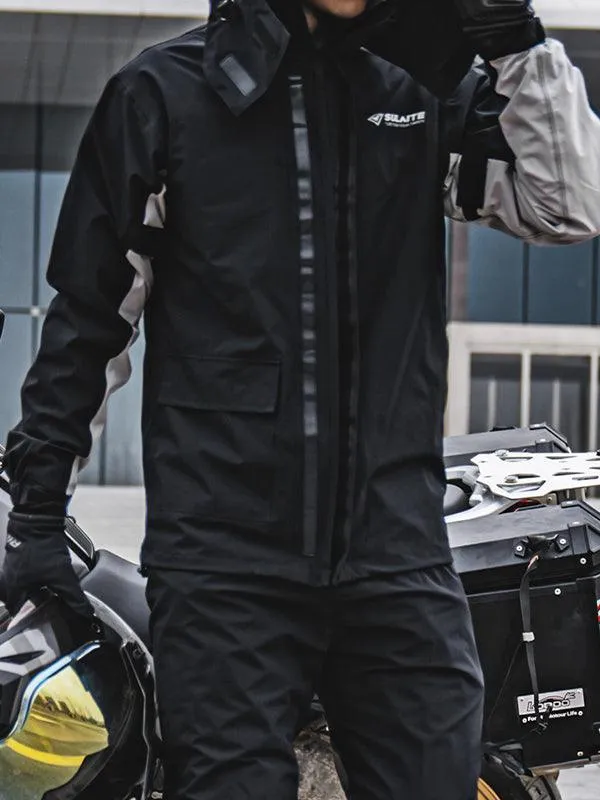 Men's Motorcycle Raincoat Long Sleeve Tracksuit Set