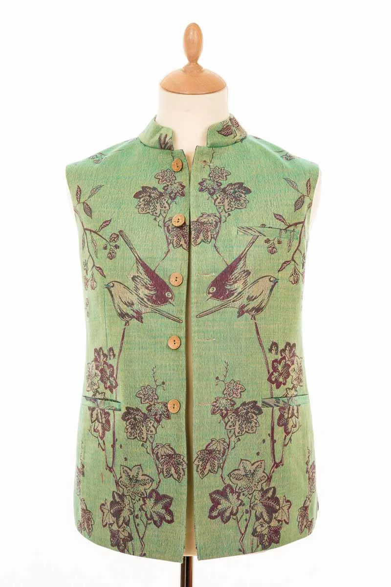 Mens Nehru Waistcoat in Dragonfly Green