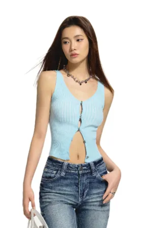 Midsummer Night Wool Knit Vest Top