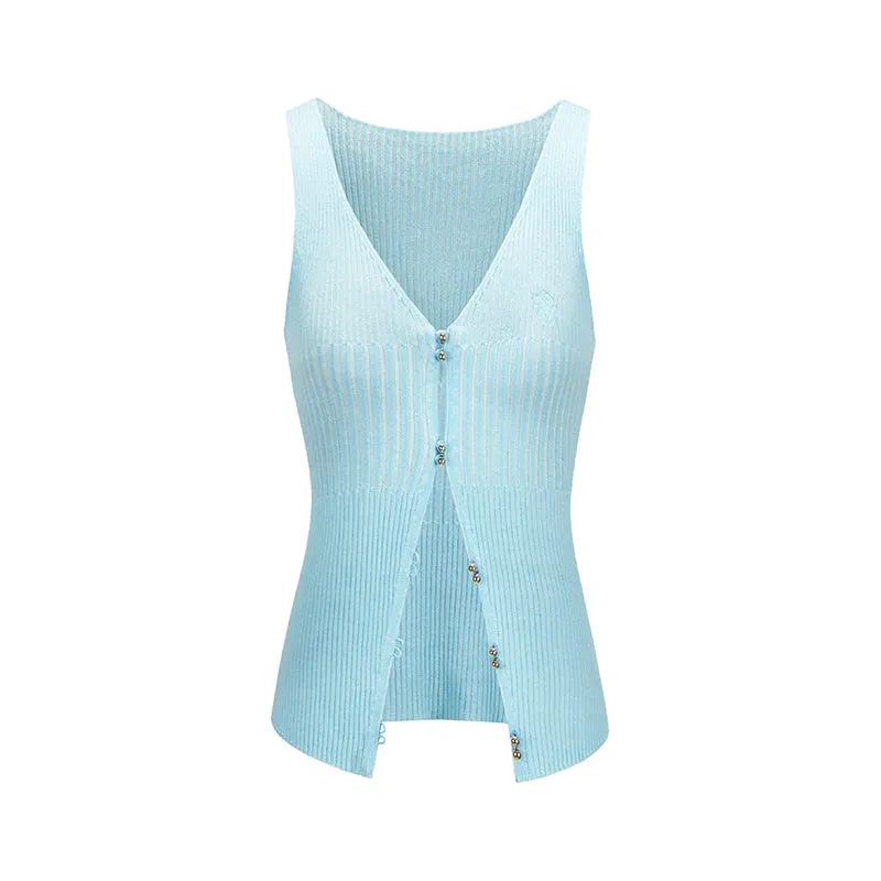 Midsummer Night Wool Knit Vest Top