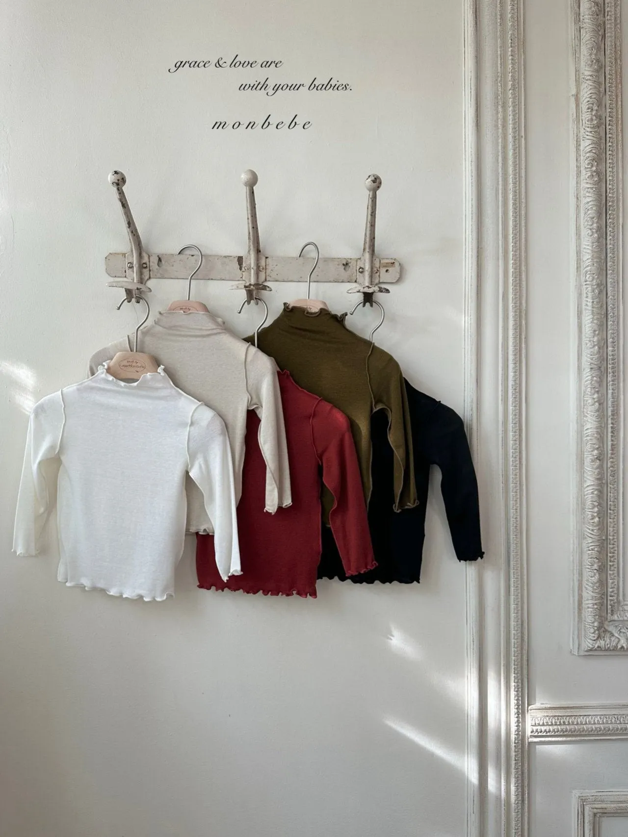 MONBEBE MOM/KIDS WOOL TURTLENECK TEE*Preorder