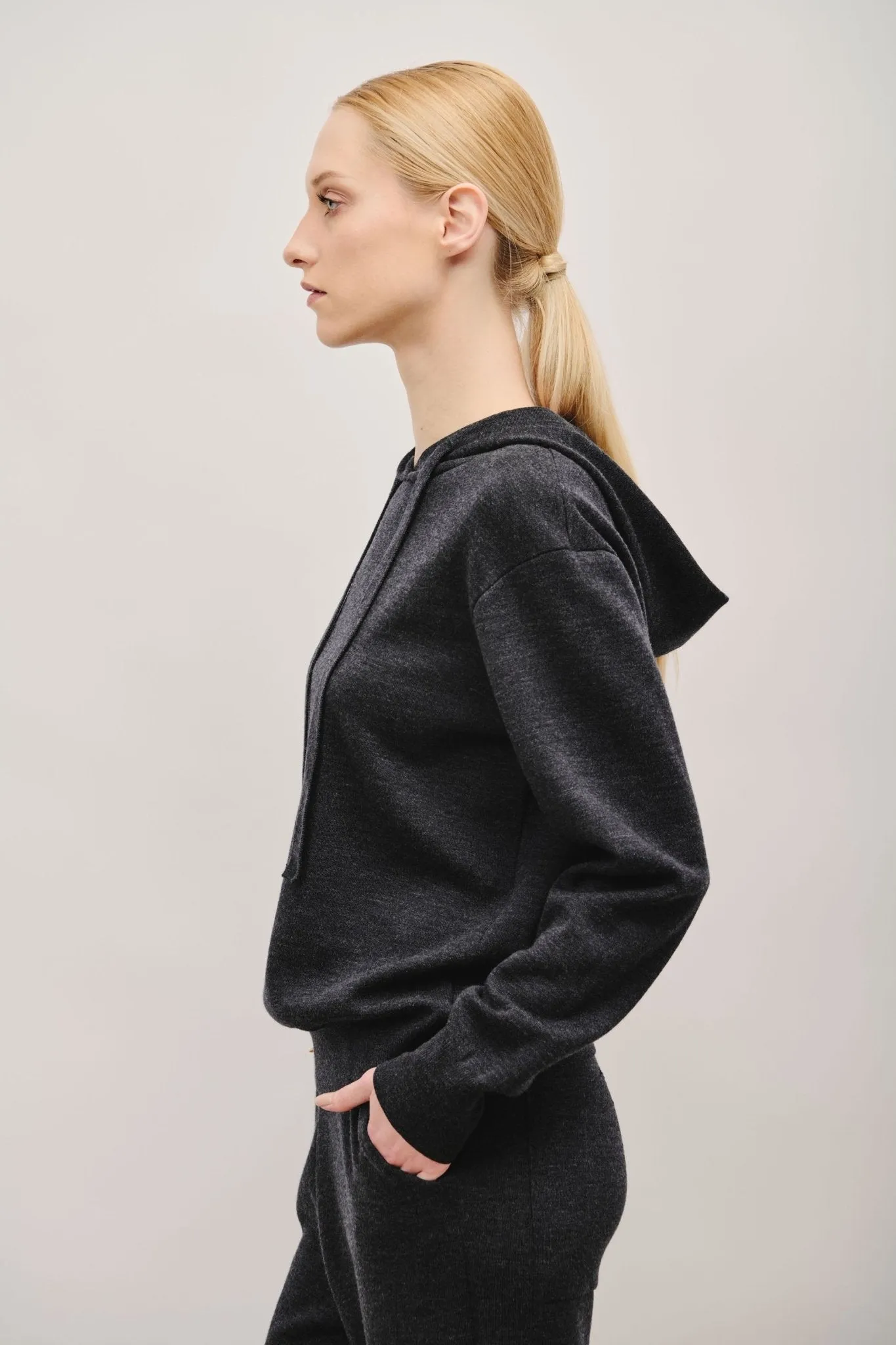 NELLO wool hoodie sweatshirt (Grey)