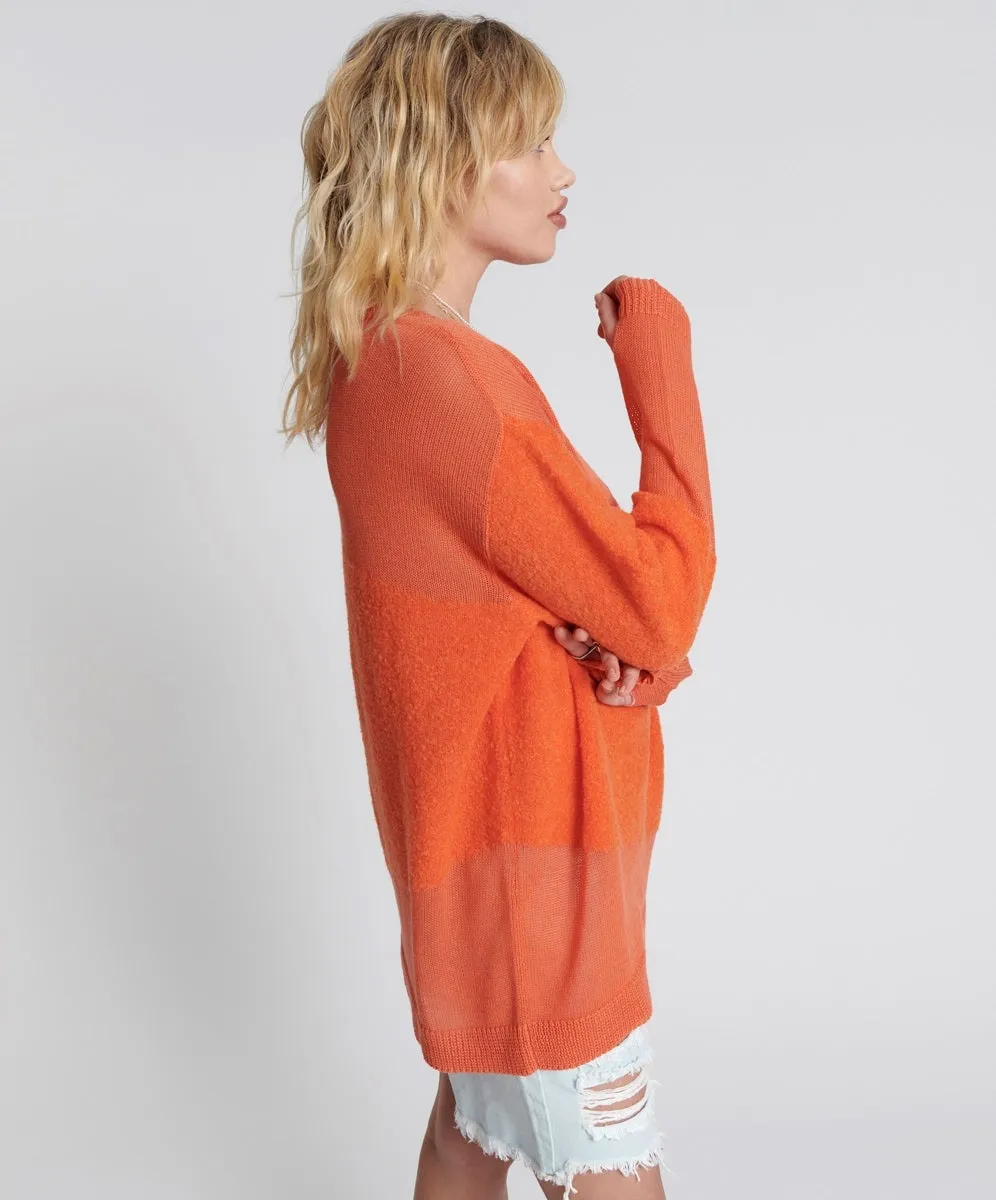 ONE TEASPOON Womens Shattered Crew Neck Sweater Orange