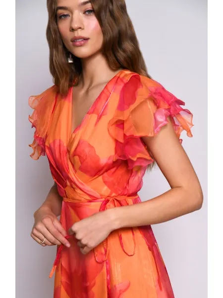 Orange Wrap Dress